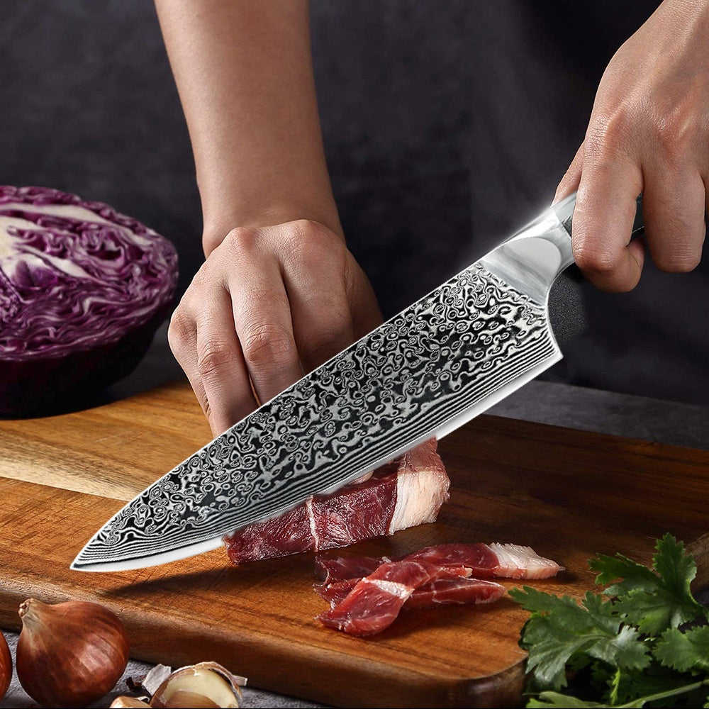 Damast Kochmesser für Fleisch & Gemüse