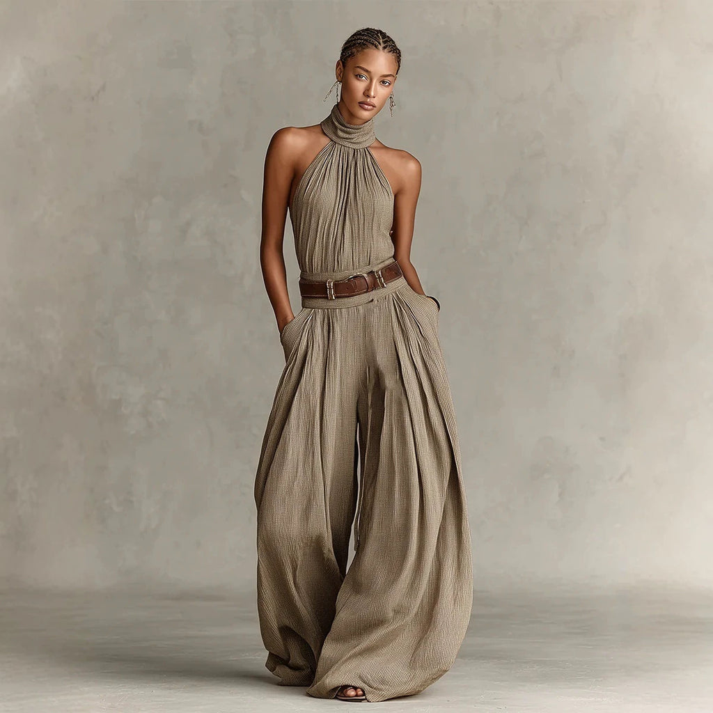 Ärmelloser Halterneck Jumpsuit für Damen | LuxeStyle