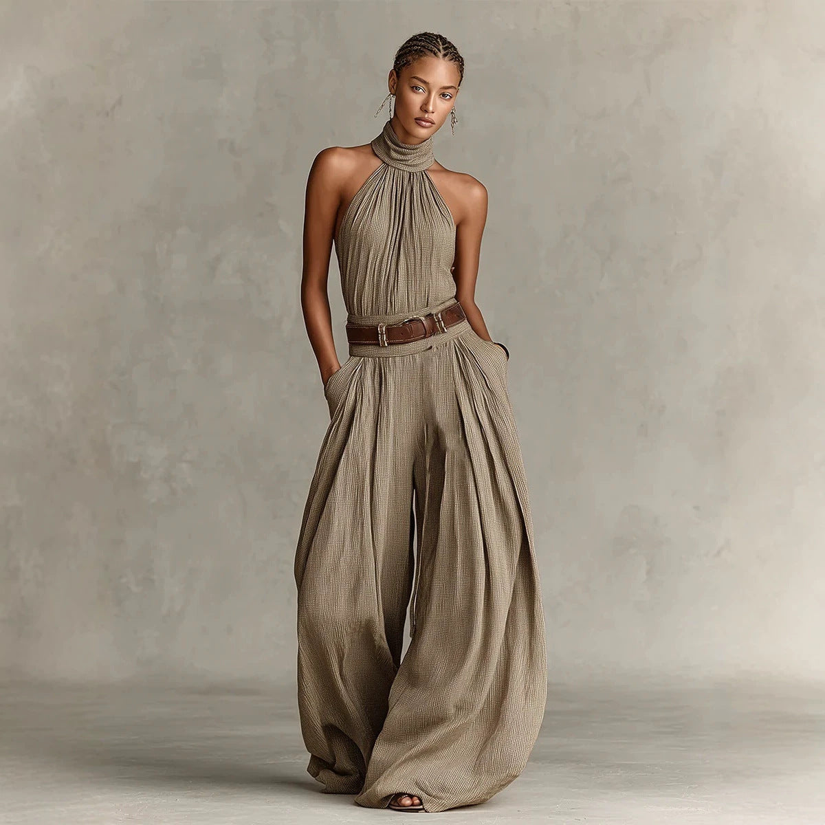 Ärmelloser Halterneck Jumpsuit für Damen – Bild 6 | LuxeStyle
