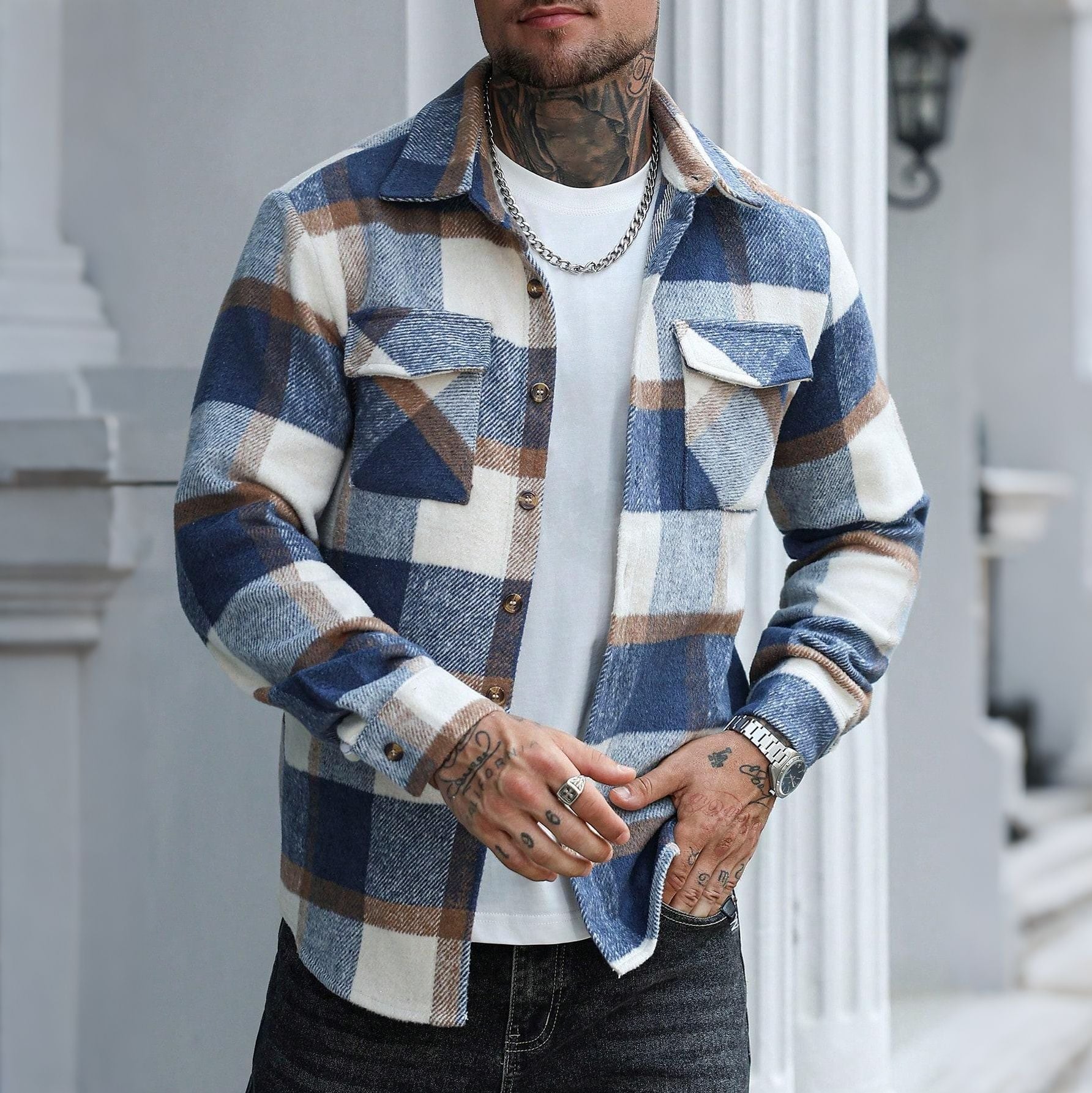 Casual Karo-Hemdjacke