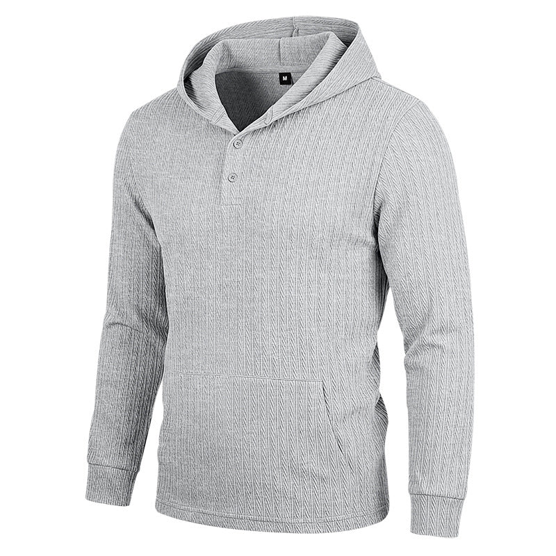 Herren Hoodie mit Fischgrat-Jacquard-Textur