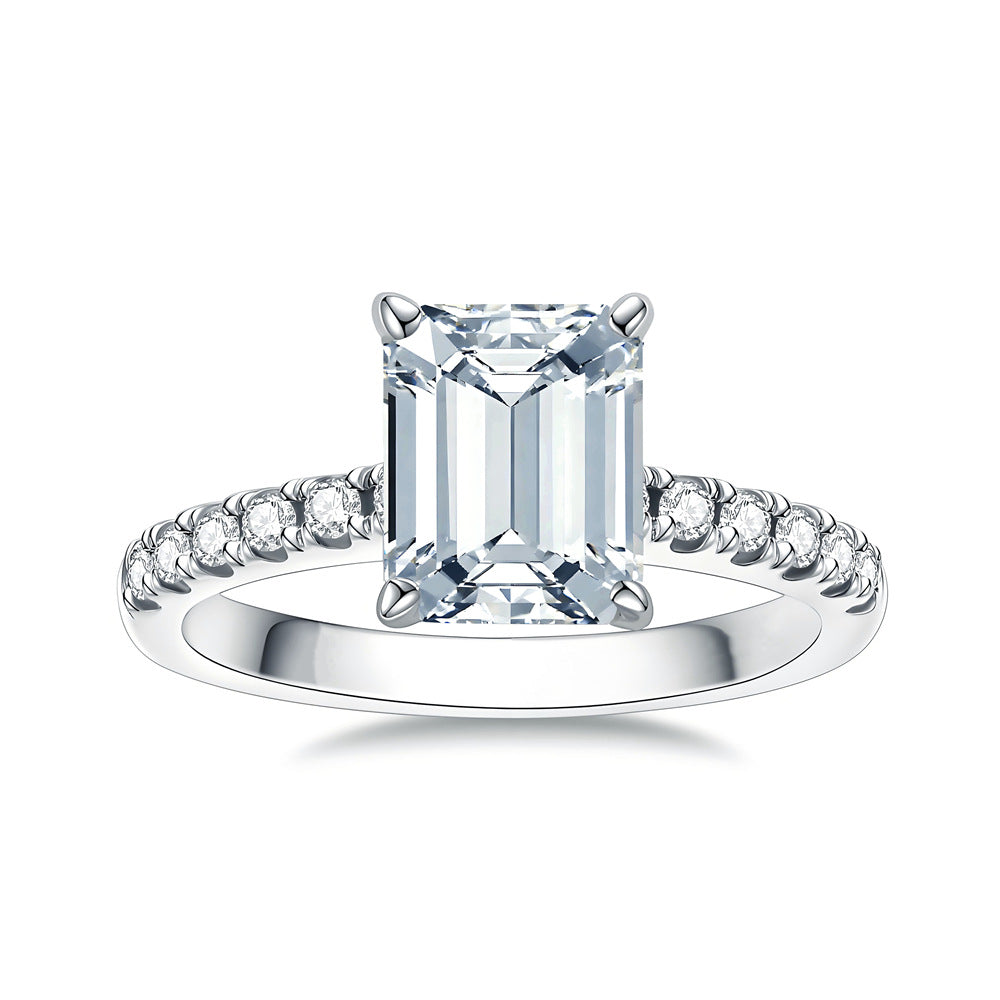 Moissanit Ring mit Radiant-Schliff