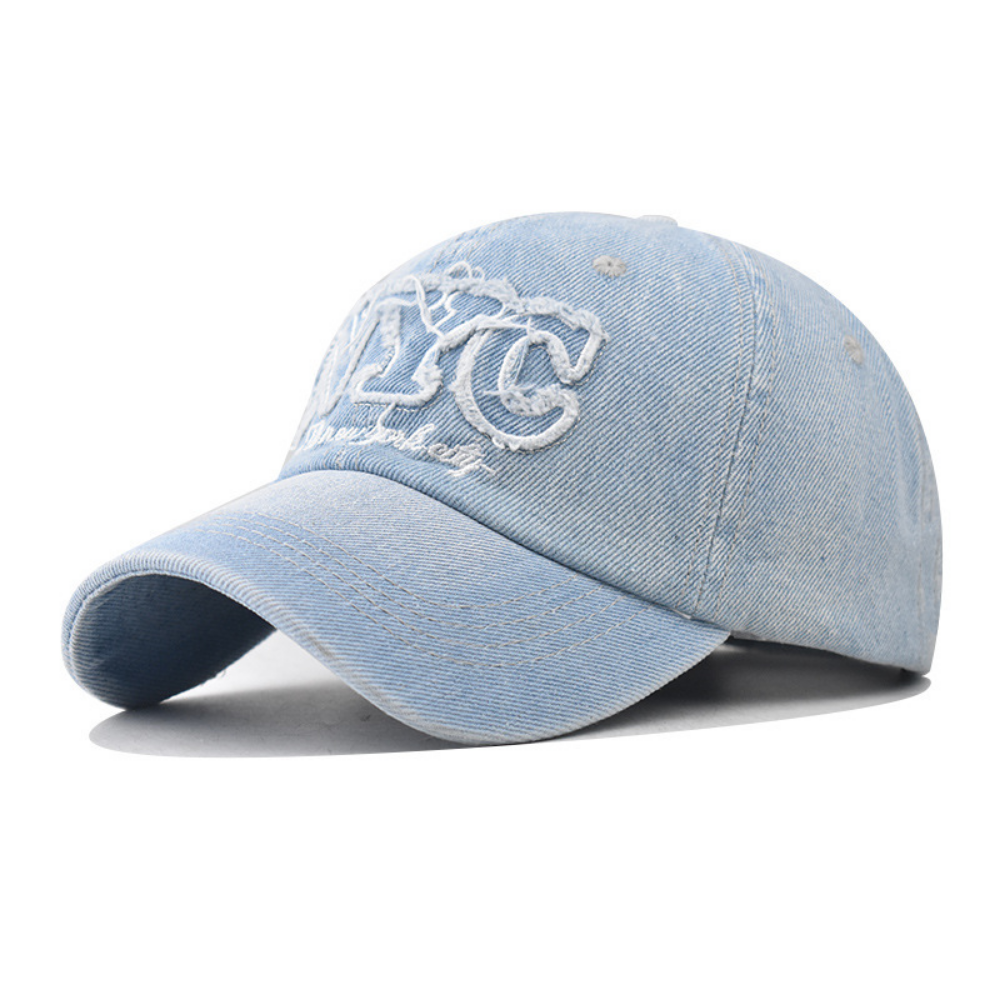 Distressed NYC Patchwork Baseball Cap