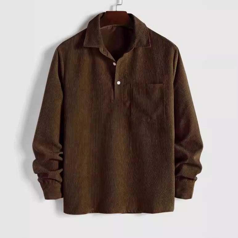 Männerlangarmshirt Cord Aprikose – Bild 11 | LuxeStyle