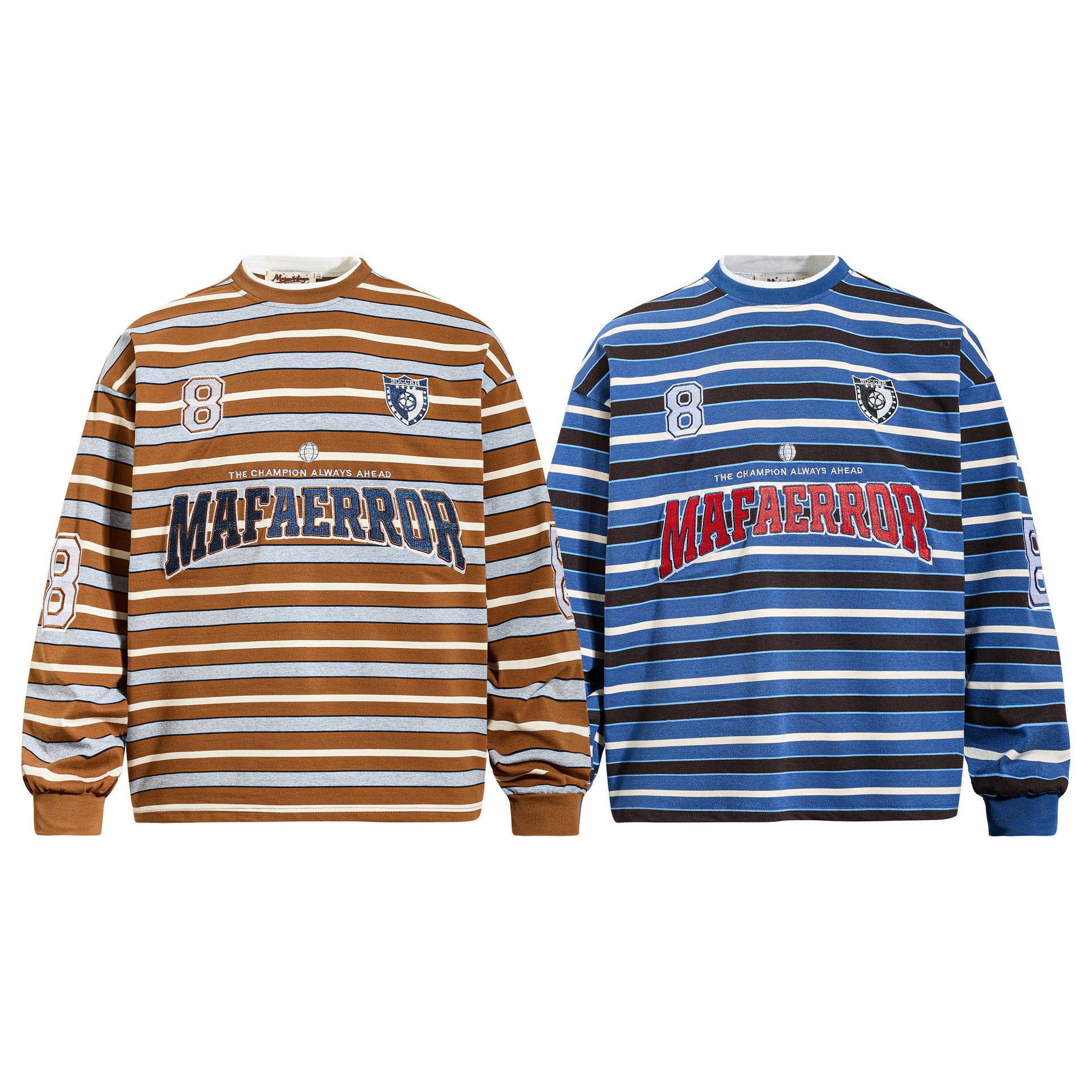 Retro-Sweatshirt mit Streifen und Stickerei