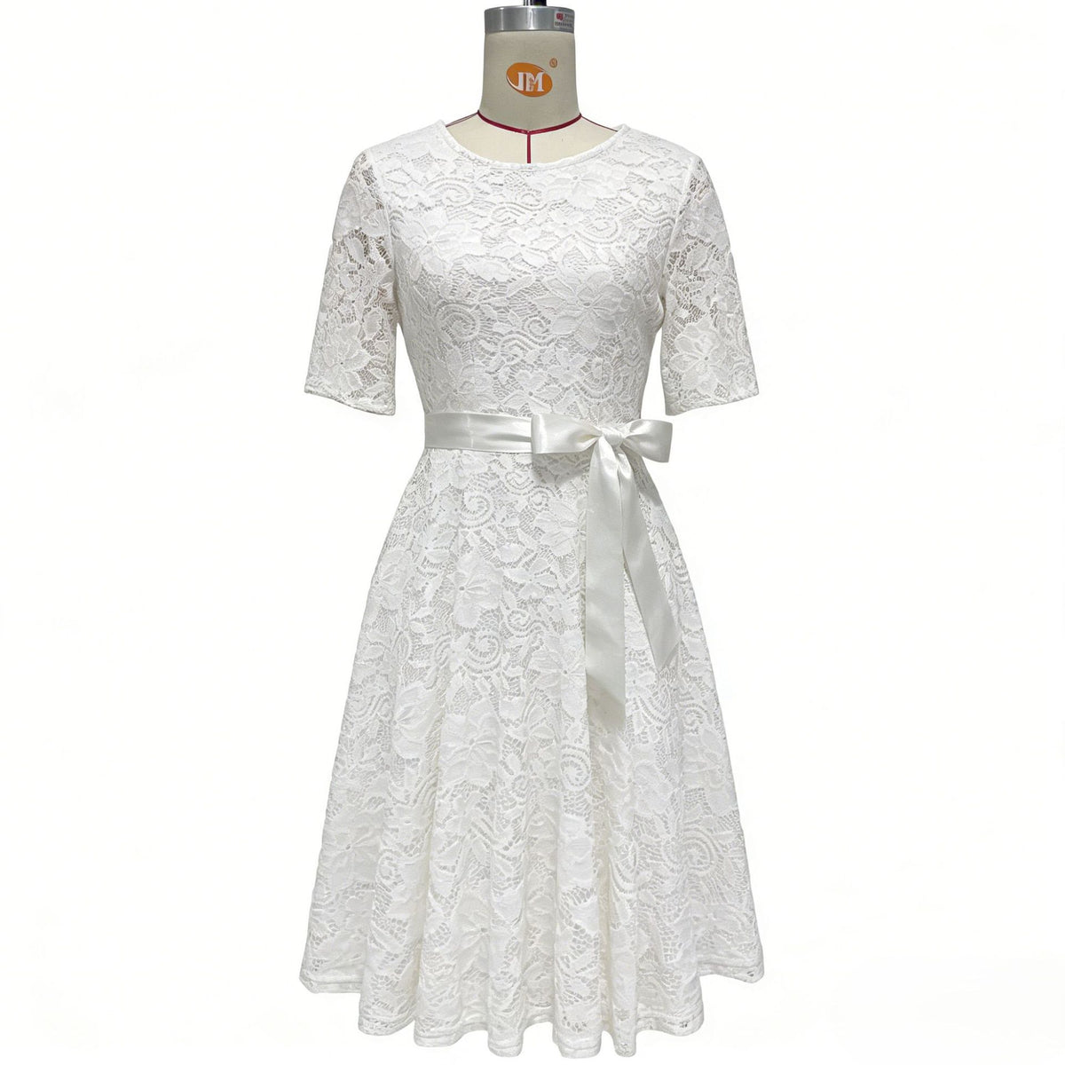 Elegantes Spitzenkleid mit Schleifendetail – Bild 9 | LuxeStyle
