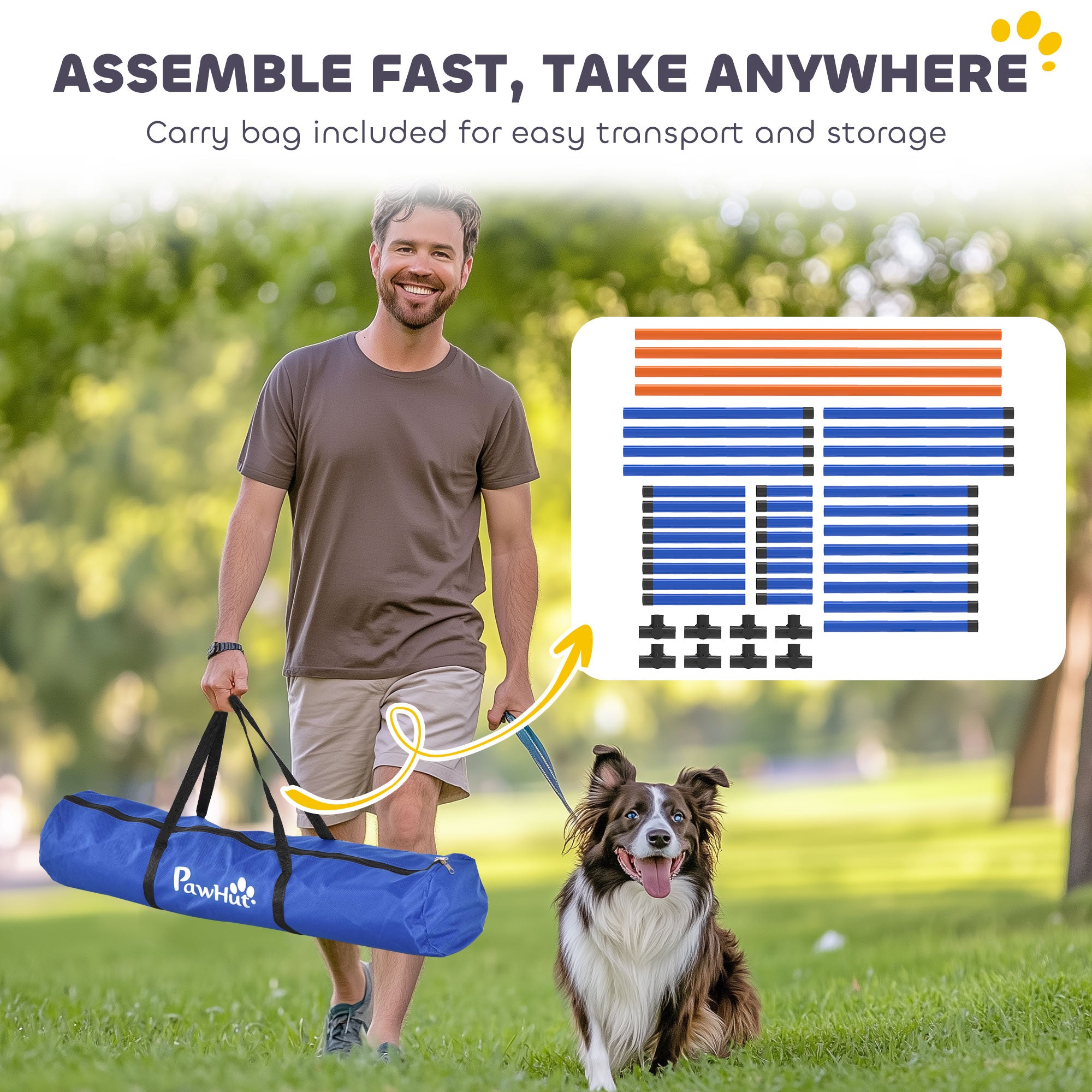 Hunde Agility-Set mit verstellbaren Hürden
