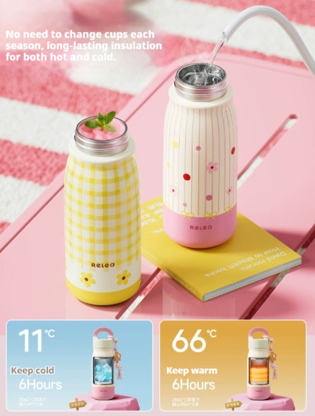 Trinkflasche mit Strohhalm und Tragegurt – Bild 7 | LuxeStyle