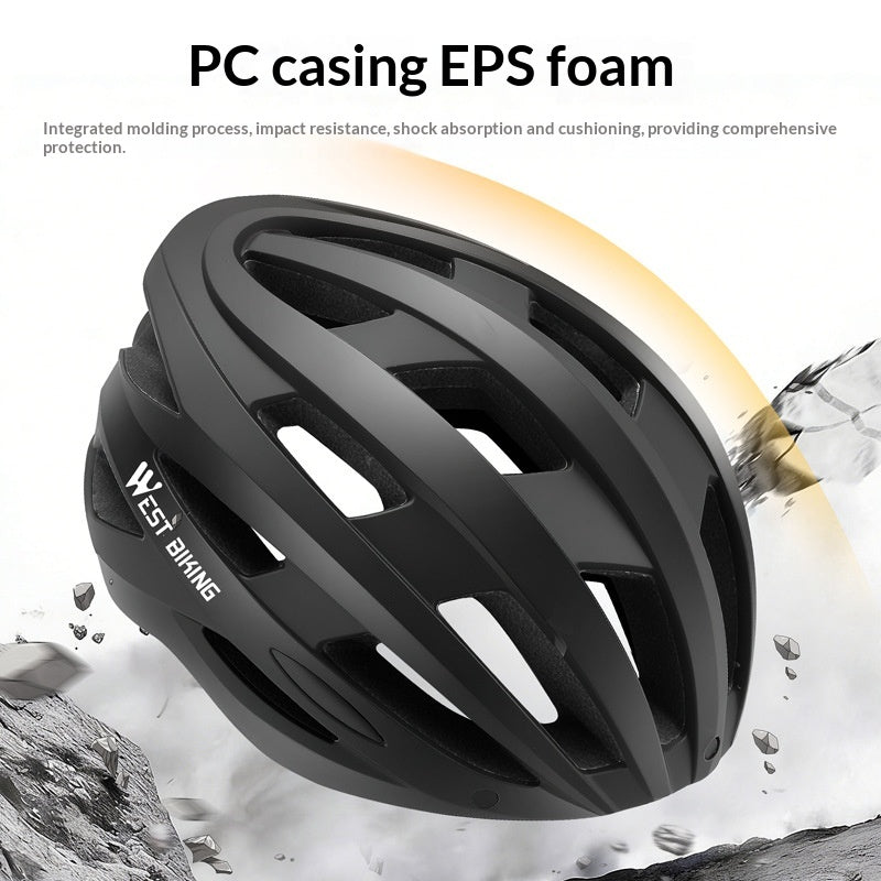 Velohelm mit integrierter Schutzbrille