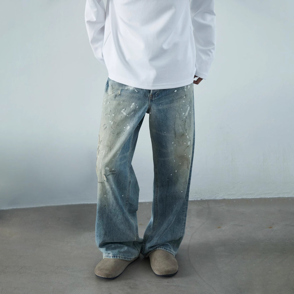 Loose Fit Jeans mit Distressed-Effekt