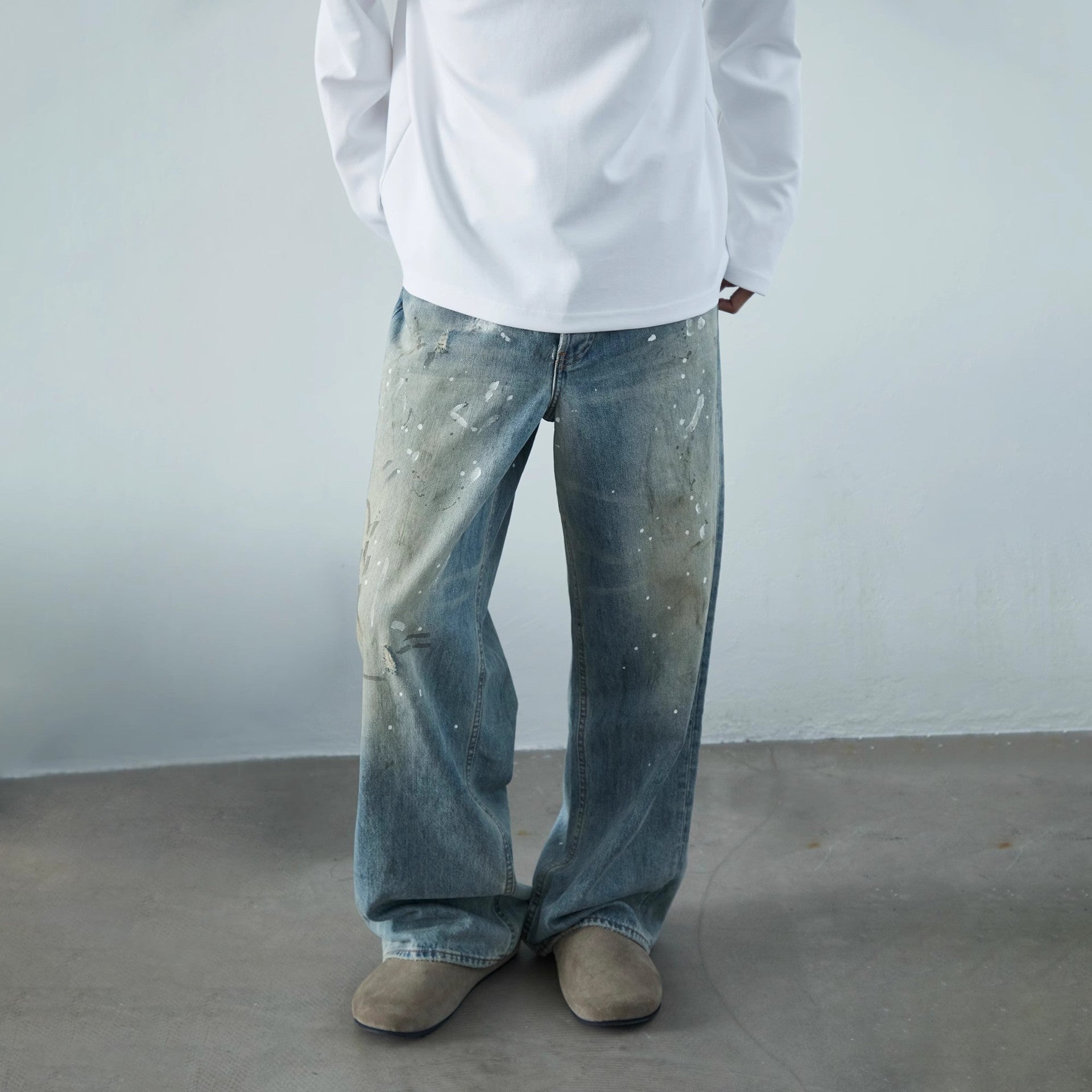 Loose Fit Jeans mit Distressed-Effekt