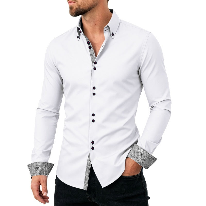 Herren Langarmhemd mit Revers