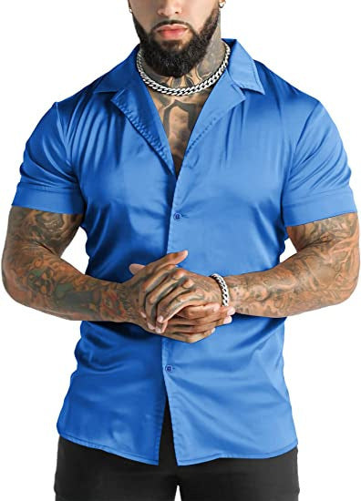 Herren Disco Kurzarmhemd – Bild 4 | LuxeStyle