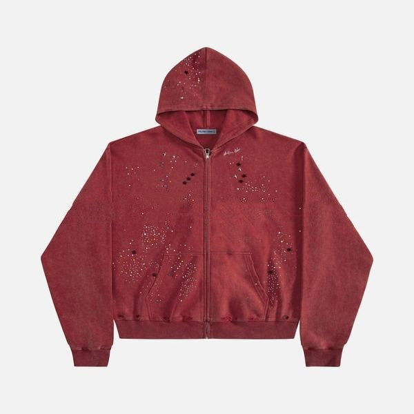 Vintage Hoodie mit Rhinestones