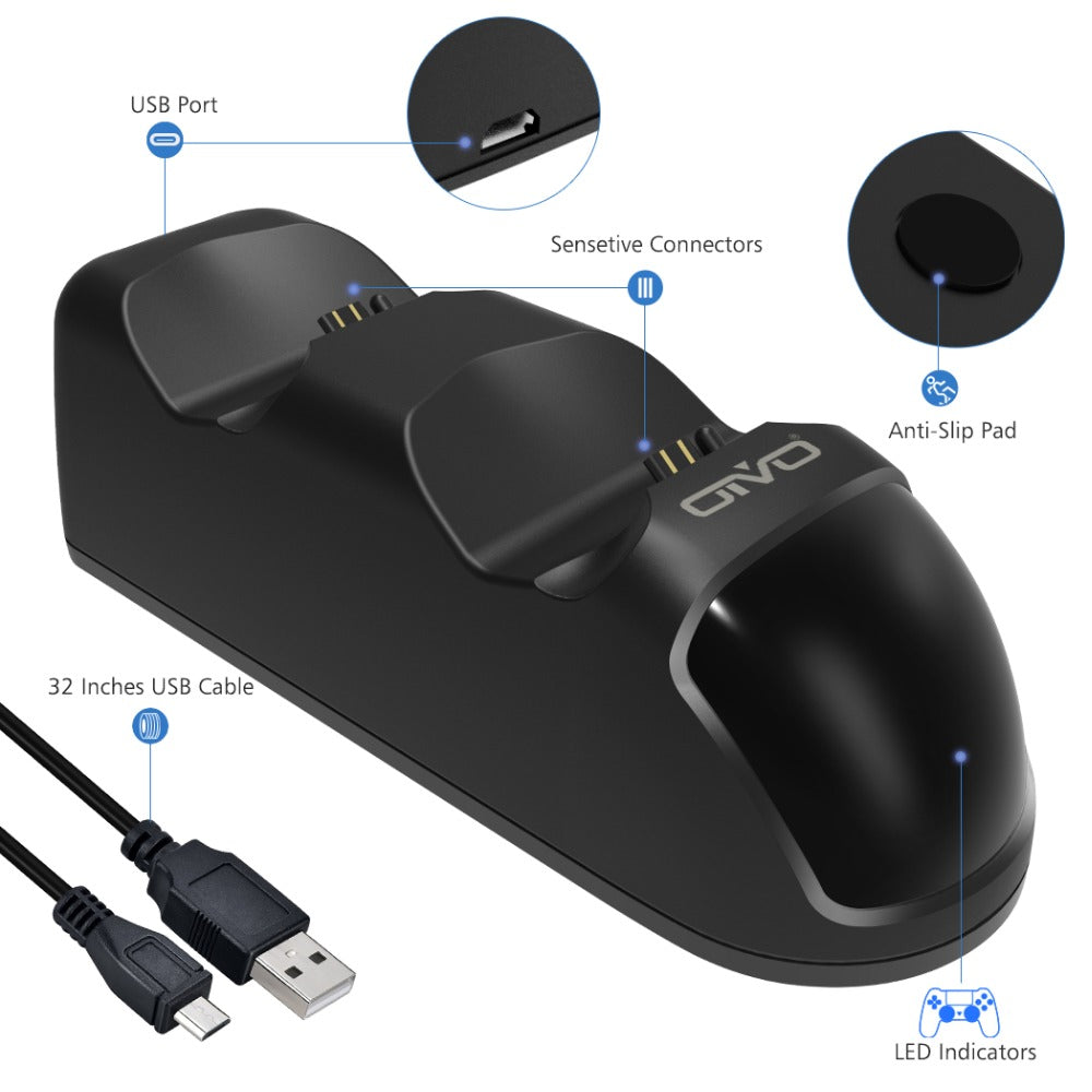 Drahtloses Dual-Ladegerät für PS4-Controller