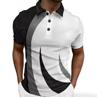 Herren-Polo mit 3D-Druck-Muster
