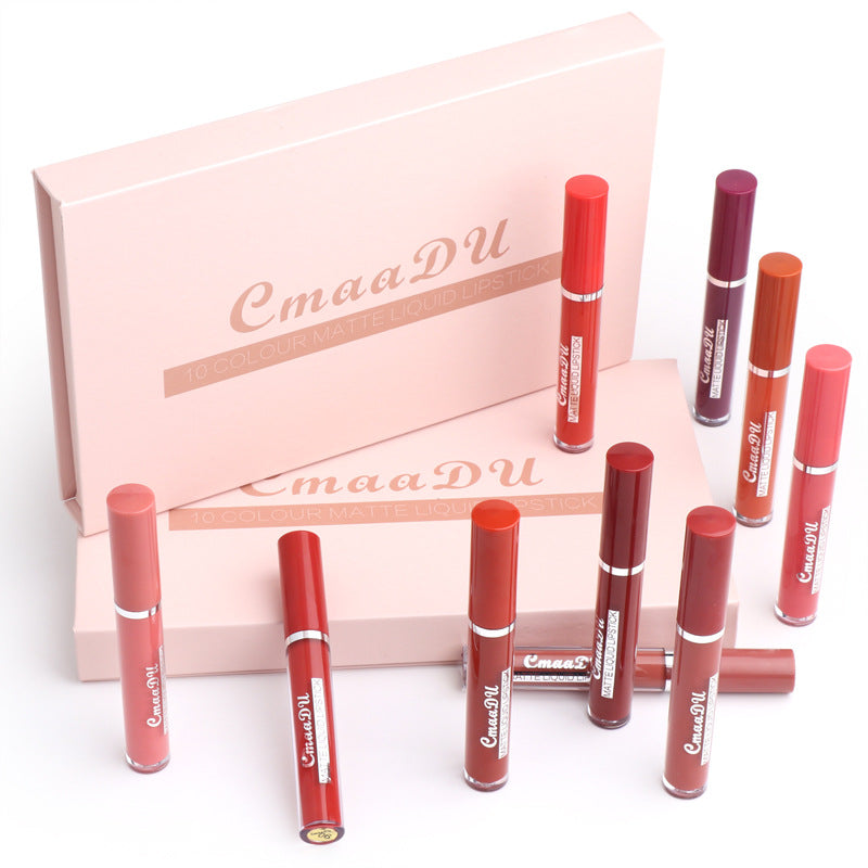 Wasserfeste Matte Lippenstifte 10er-Pack Hält länger