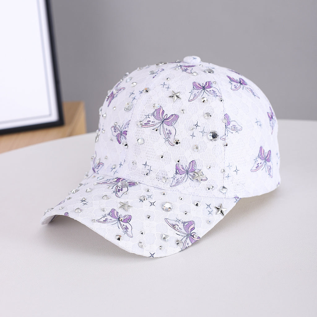 Baseball Cap mit Spitze & Schmetterling