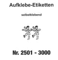 Aufklebenummern für Gabentisch