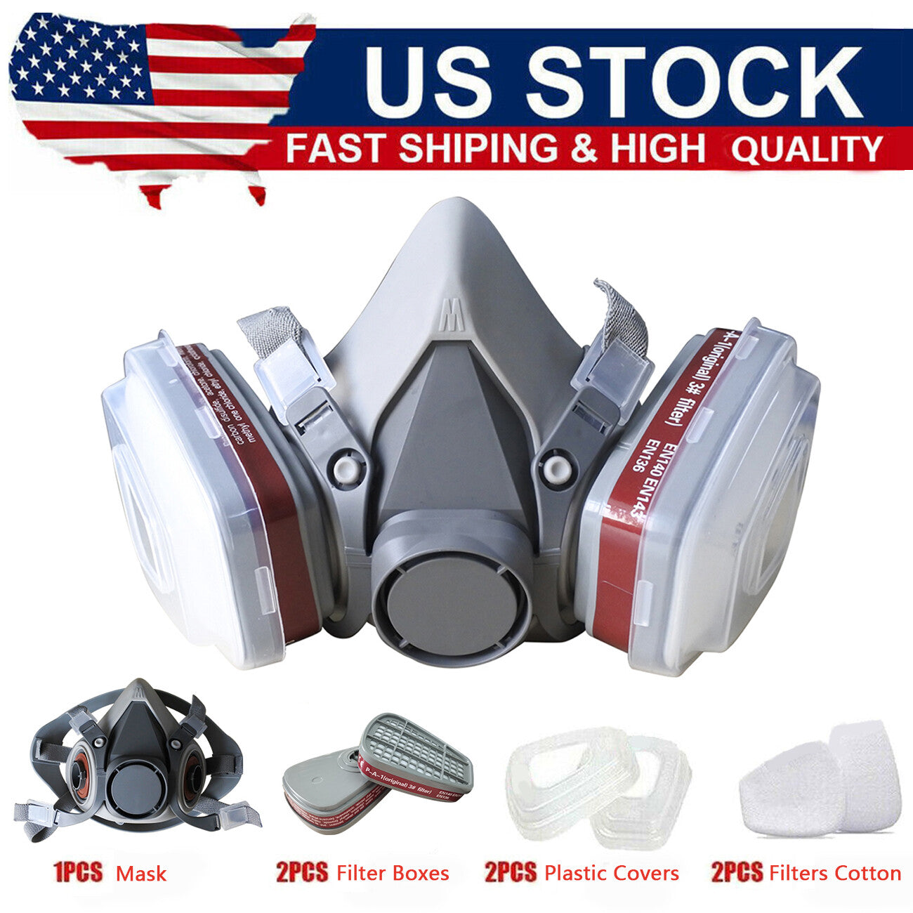 7in1 Halbmaske mit Filter für Arbeitsschutz