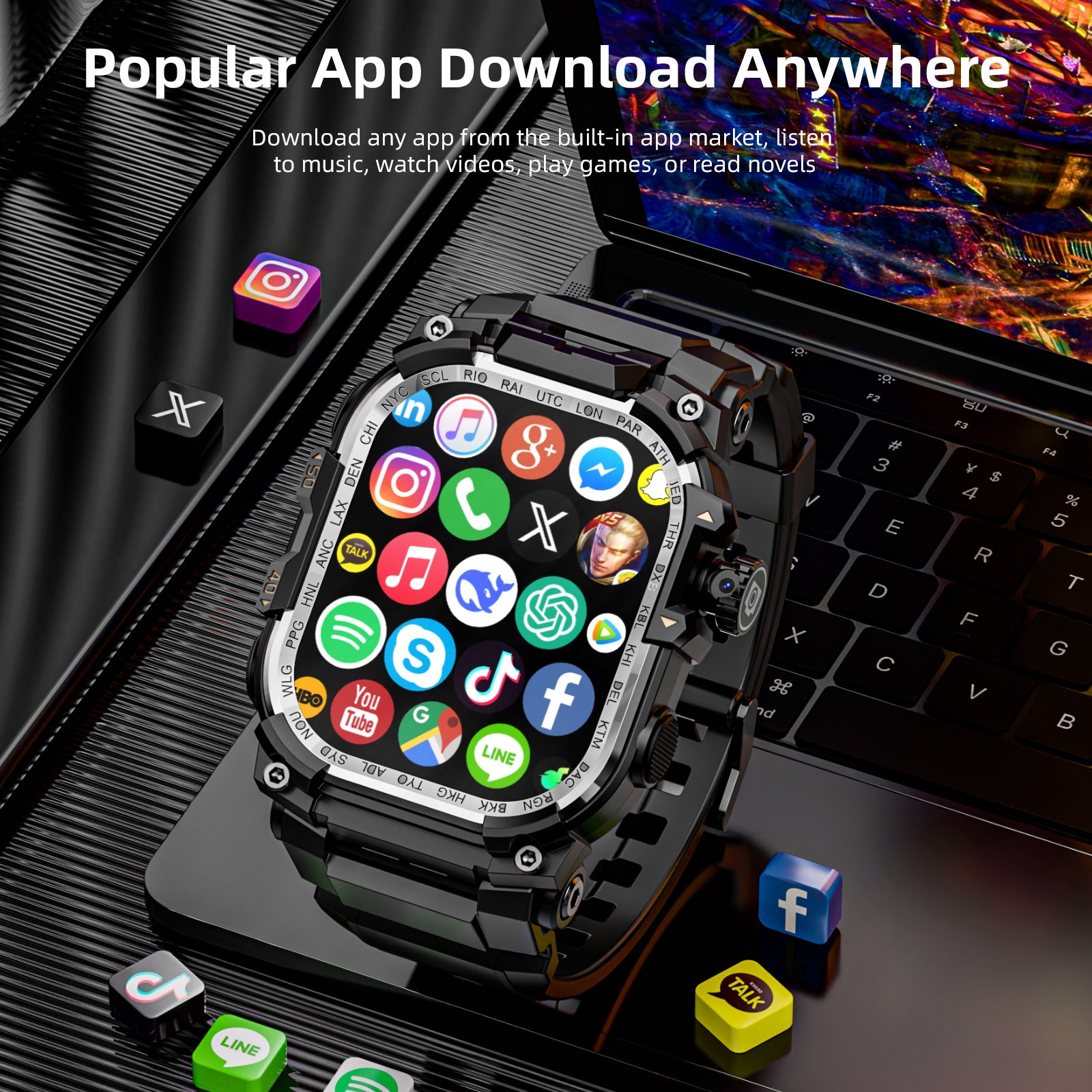 APPLLP 7 MAX Smartwatch mit ausziehbarer Kamera