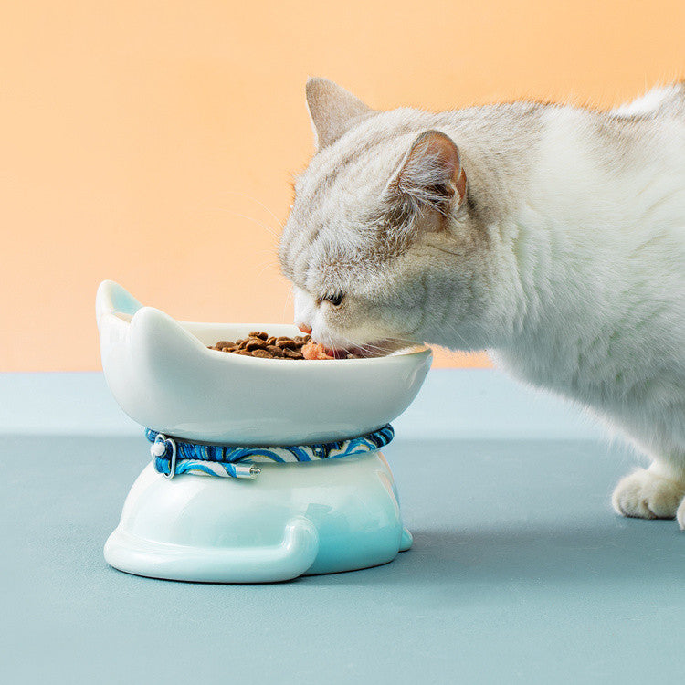 Keramik-Futternapf für Katze, blau/pink – Bild 2 | LuxeStyle