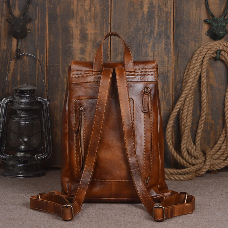 Rucksack aus pflanzlich gegerbtem Leder – grosse Kapazität – Bild 4 | LuxeStyle