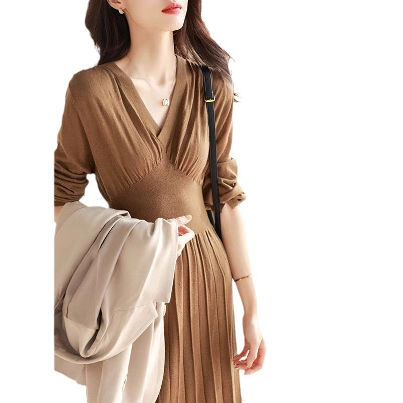 Elegantes V-Ausschnitt Kleid