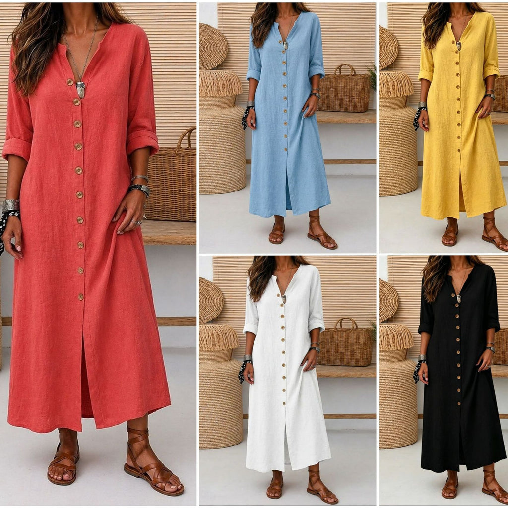 Mid-Langes V-Ausschnitt Strickkleid für Damen – Bild 4 | LuxeStyle