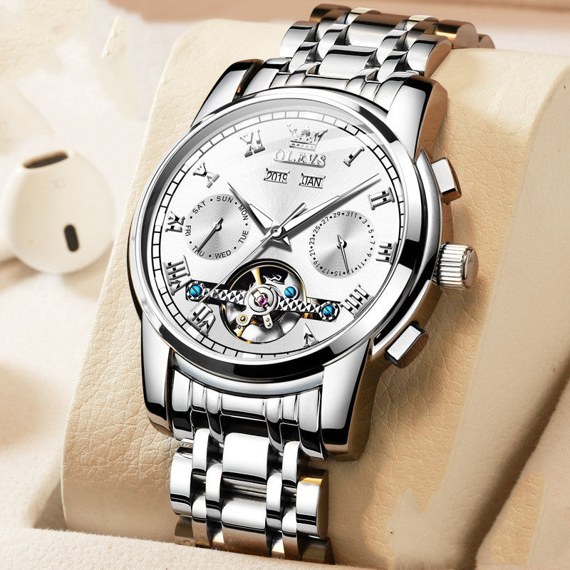 Wasserdichte Leucht-Herrenuhr mit Mechanikwerk – Bild 5 | LuxeStyle