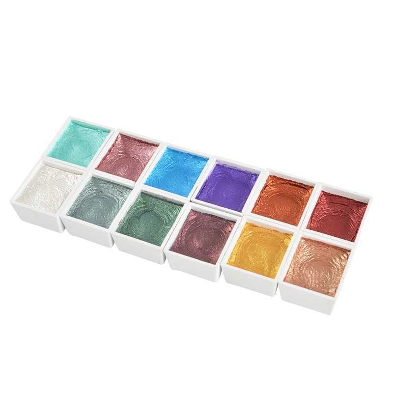 Aquarellfarben-Set mit 12 Glitzerfarben