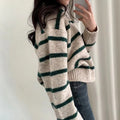 V-Ausschnitt Strickpullover für Damen