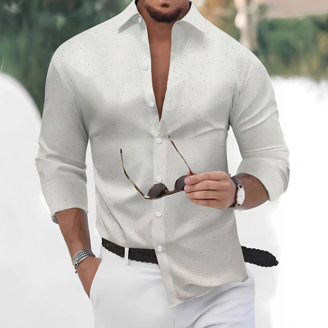 Langarmhemd mit Tupfen-Print – Bild 2 | LuxeStyle