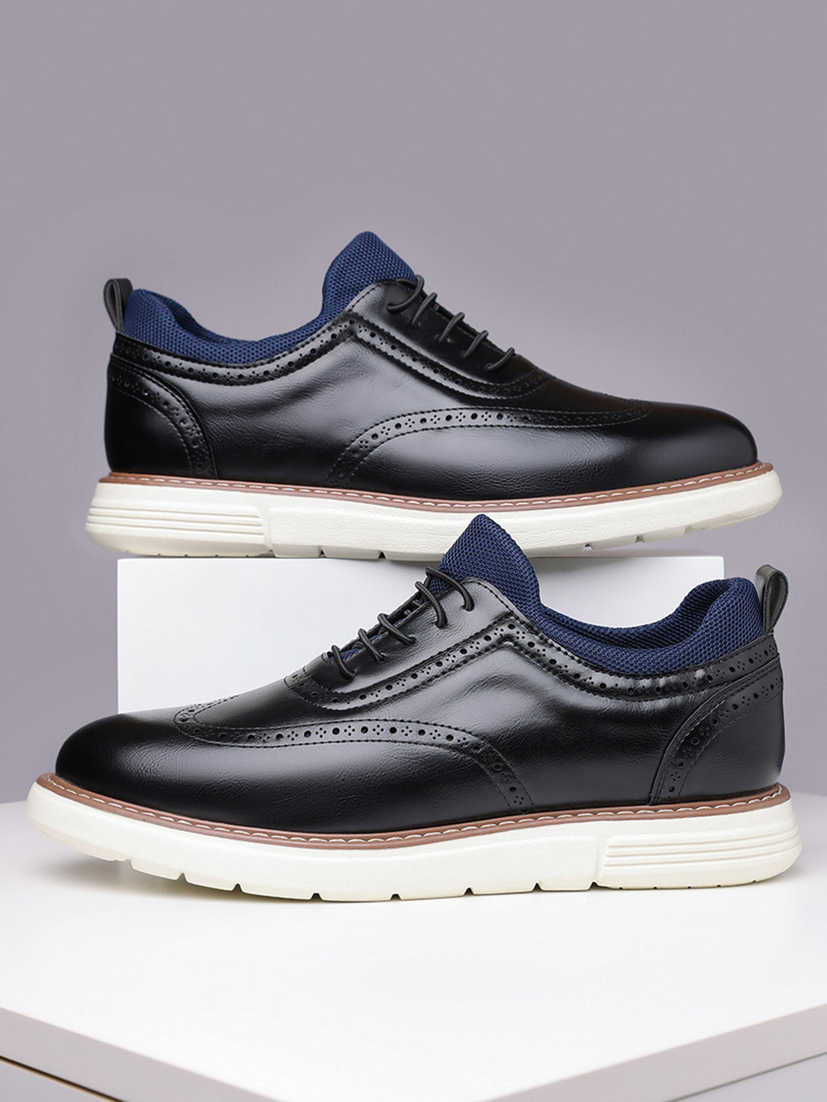 Leder Sneaker mit atmungsaktivem Obermaterial – Bild 7 | LuxeStyle