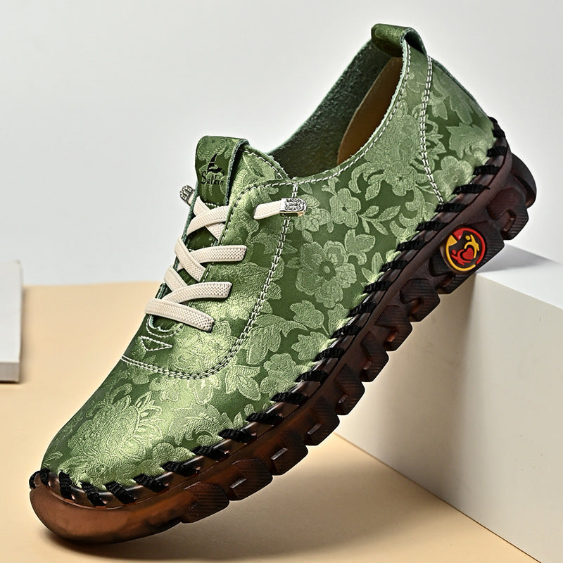 Leder-Sneaker mit flacher Sohle – Bild 4 | LuxeStyle