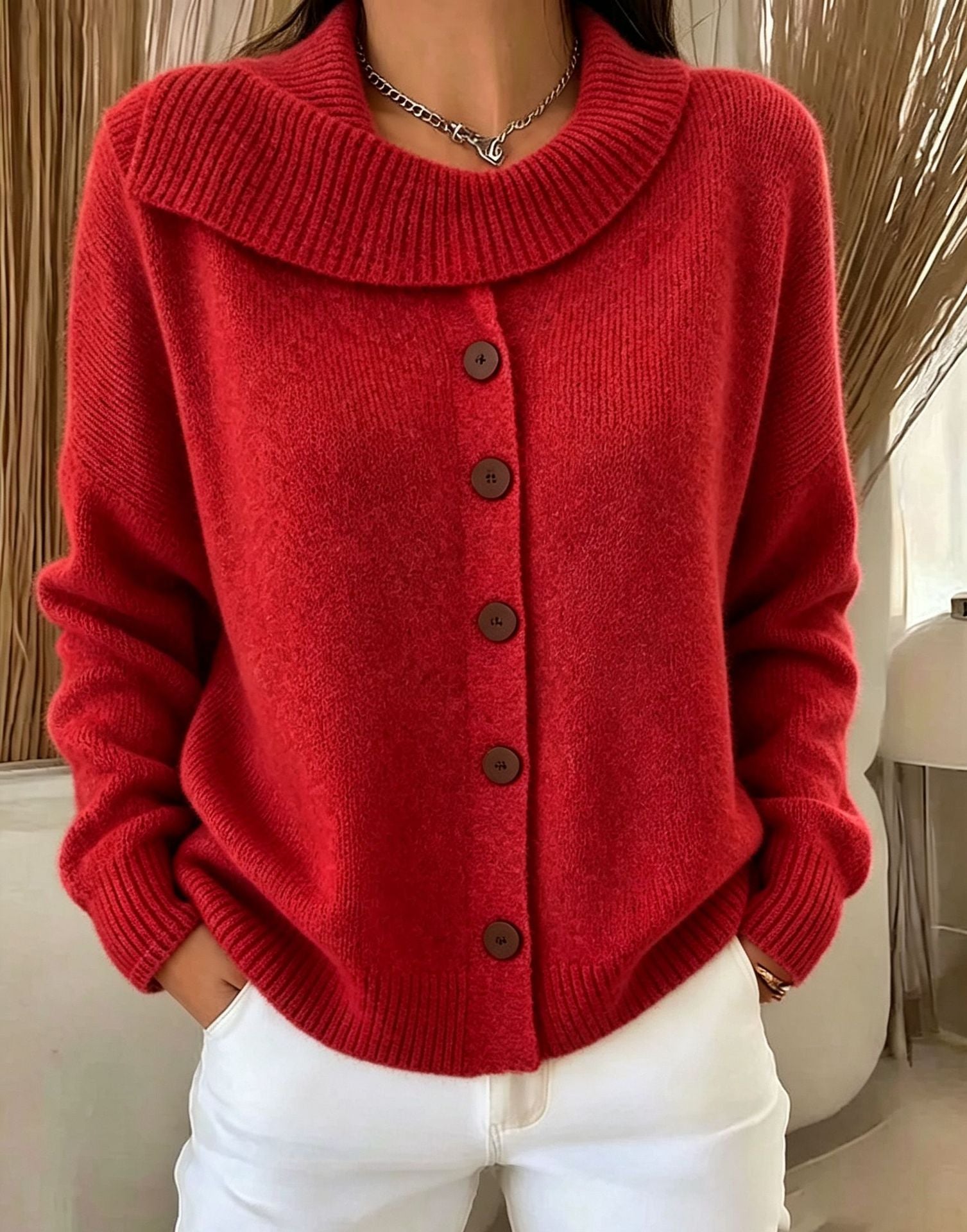 Strick-Cardigan mit Knöpfen