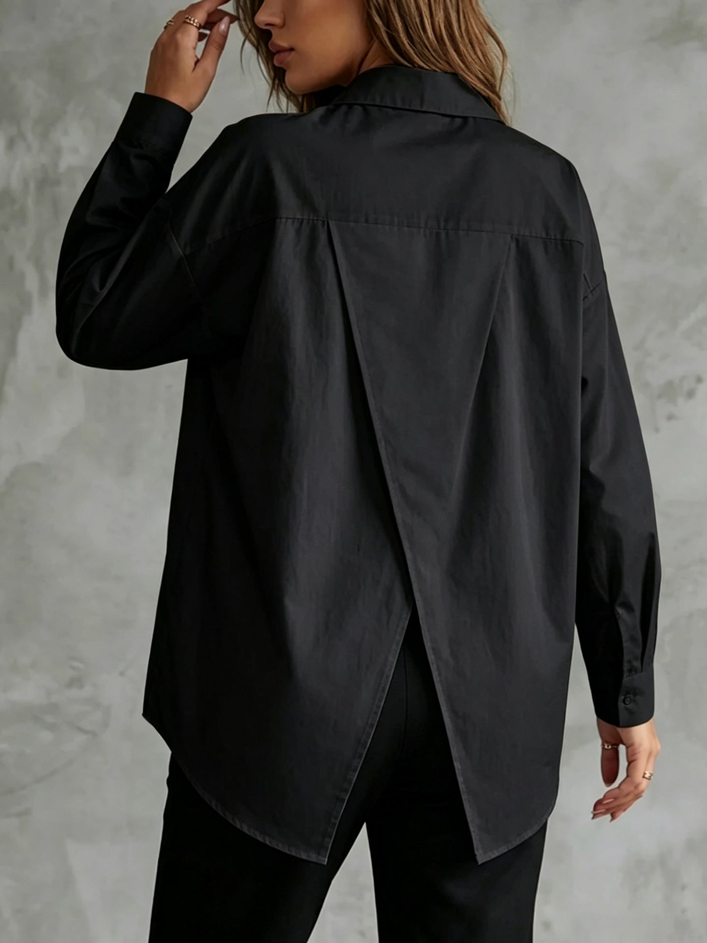 Langarm-Shirt mit Schlitz – Baumwoll-Mix