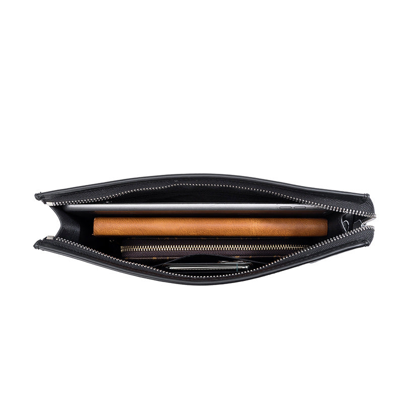 Clutch mit Reissverschluss, Kunstleder & Stoff – Bild 3 | LuxeStyle