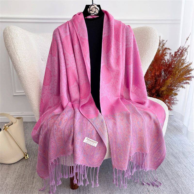 Bohemian Herbstschal aus Jacquard-Kaschmir