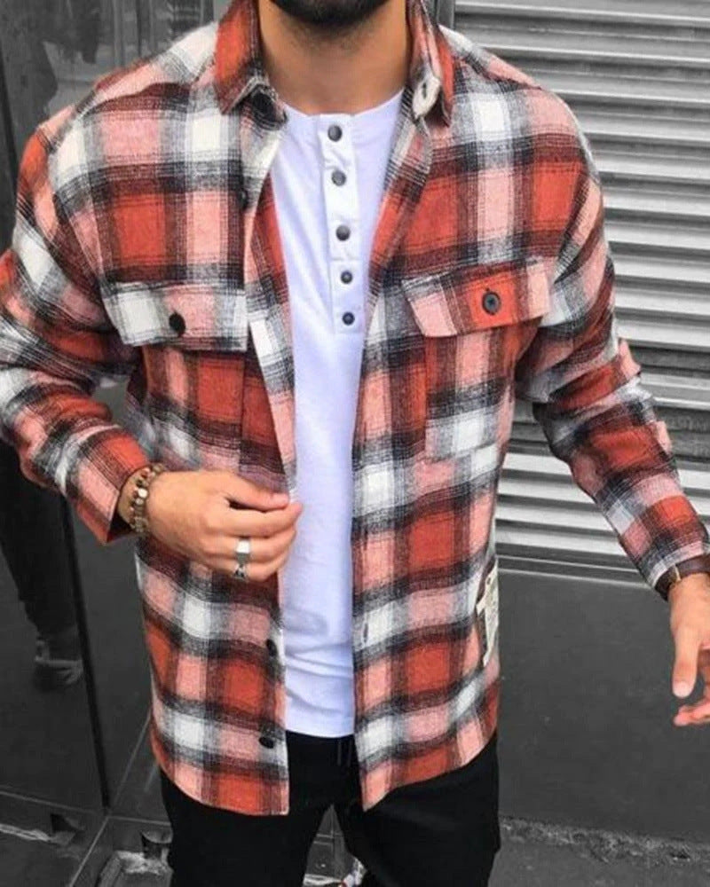 Herren Cardigan mit Digitaldruck und Farbblock