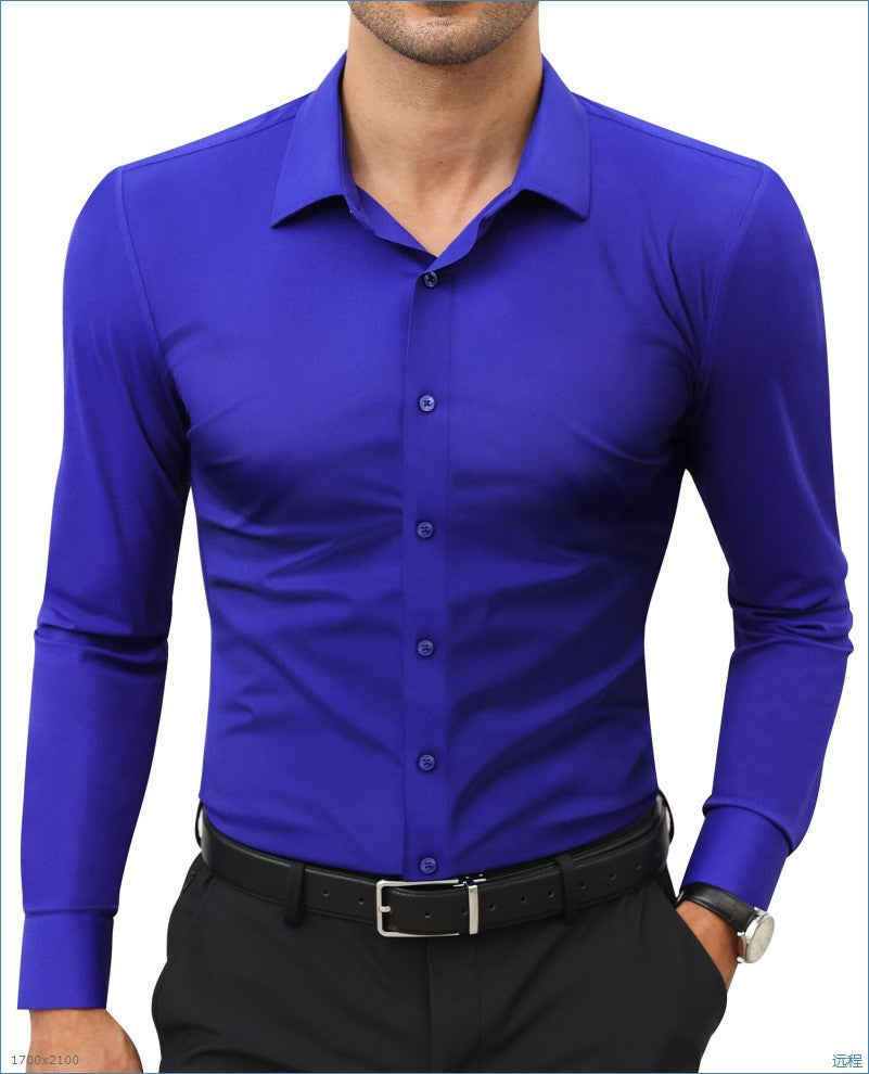 Weisser Stretch-Hemd für Herren – Bild 5 | LuxeStyle