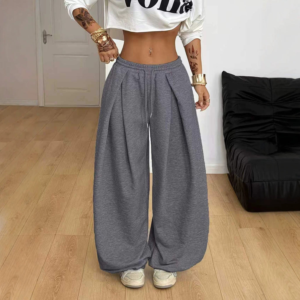 High-Waist Wide Leg Stoffhose