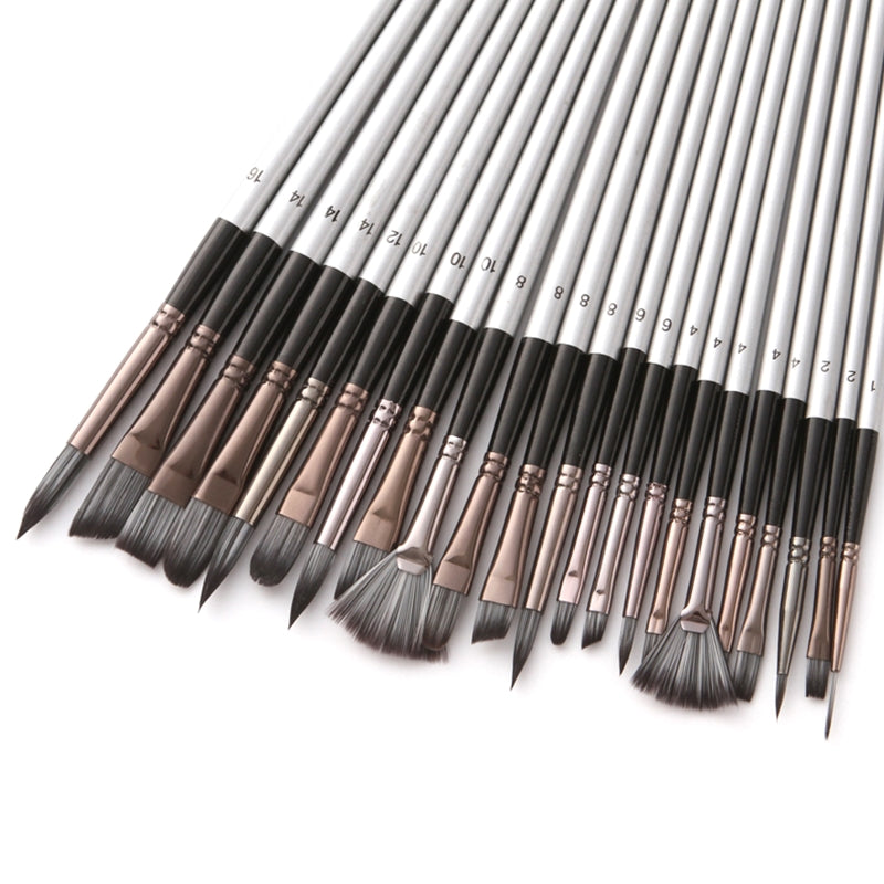 24er-Set Nylonhaarpinsel für diverse Maltechniken – Bild 2 | LuxeStyle