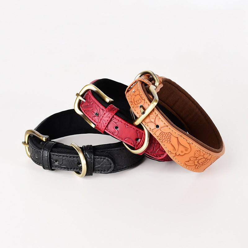 Halsband für Hunde aus gemustertem Leder