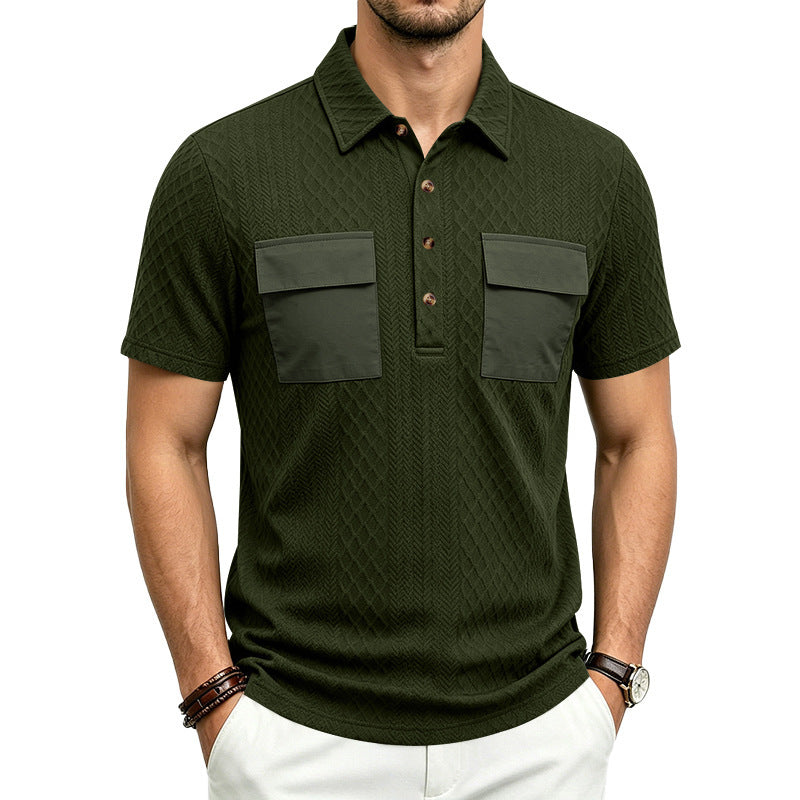Jacquard Polo-Shirt mit Reverskragen