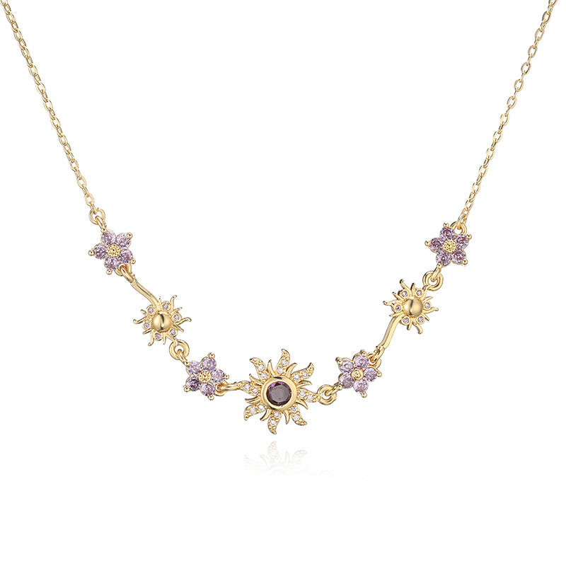 Blumen Armband oder Halskette mit Zirkonia