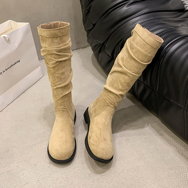 Damen-High-Top-Stiefel aus Wildleder