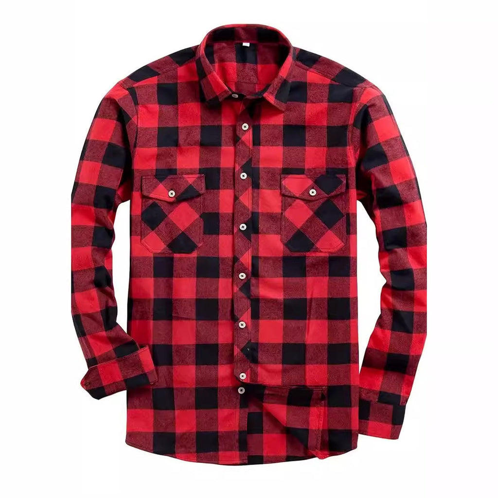 Männliches Flanell-Chevron-Hemd | LuxeStyle