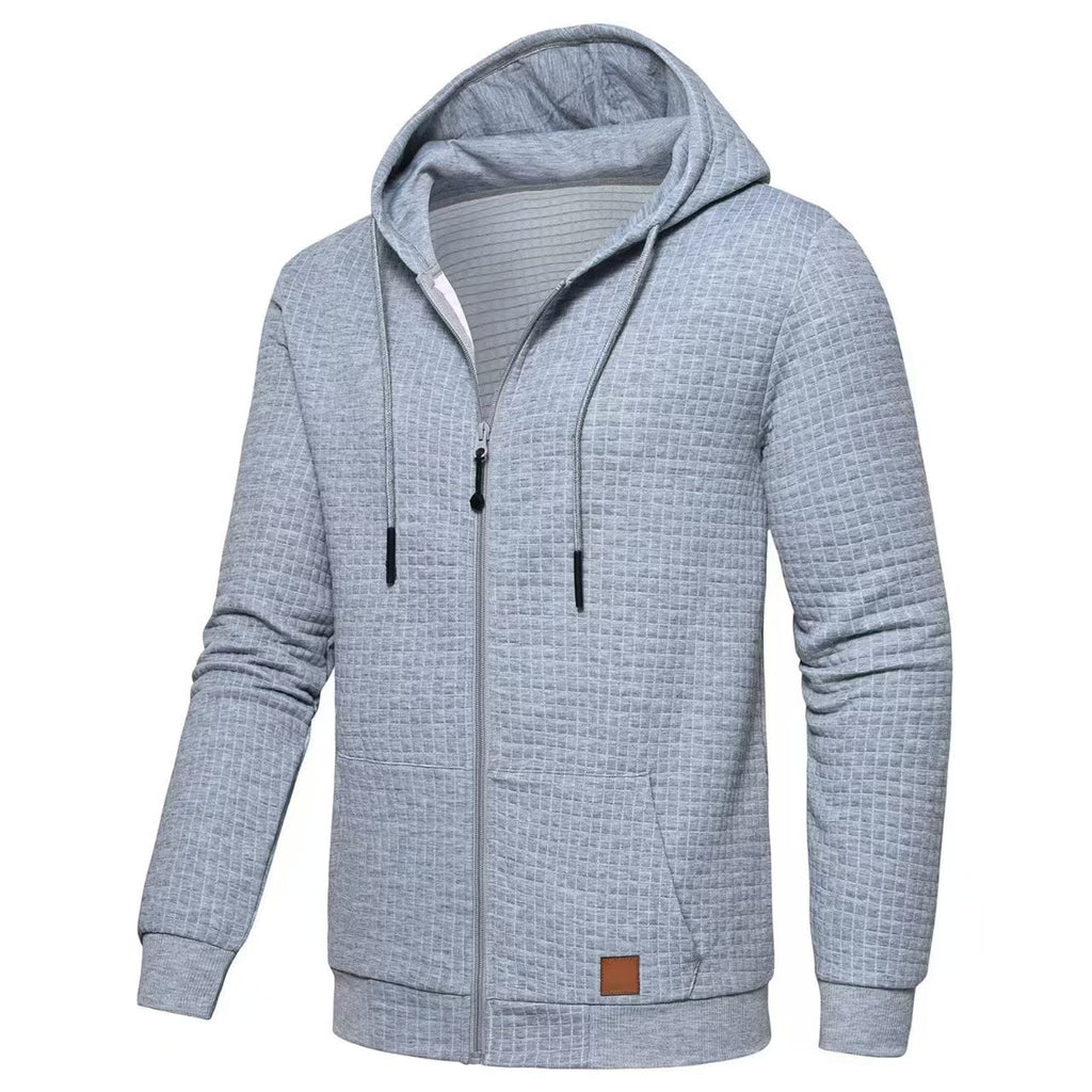 Herren Plaid-Jacquard Hoodie Langarm