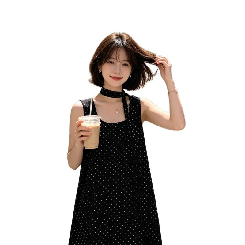 Elegantes Polka-Dot A-Linien Kleid